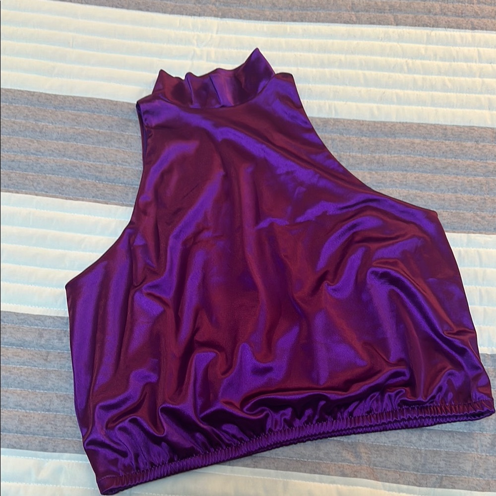 Express Satin Purple Sleeveless Top